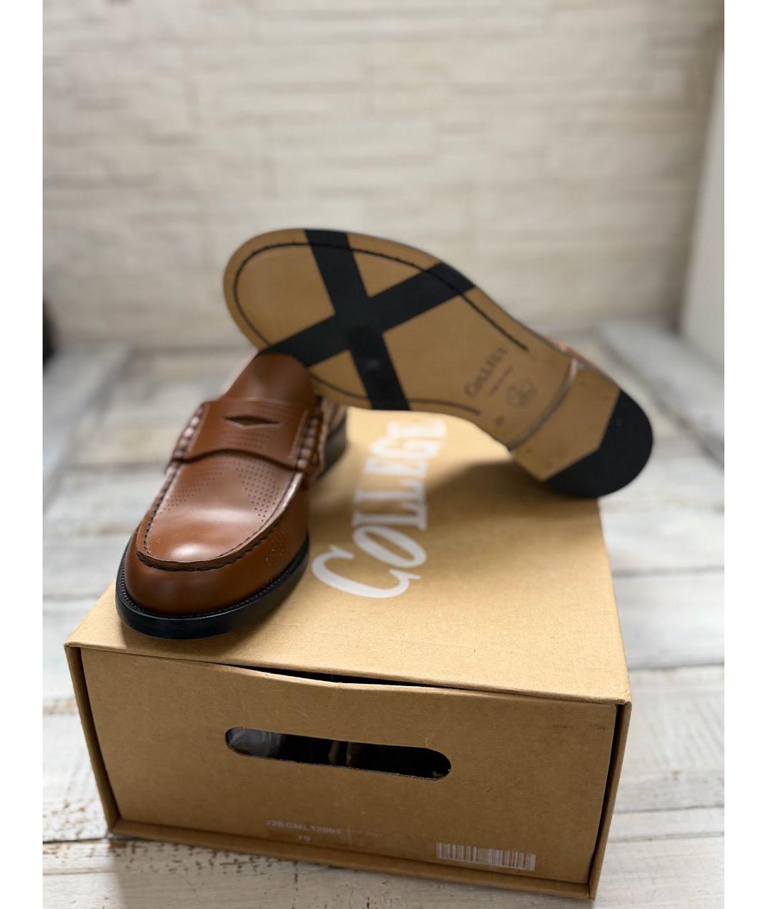 COLLEGE Коричневые кожаные лоферы, фото 8