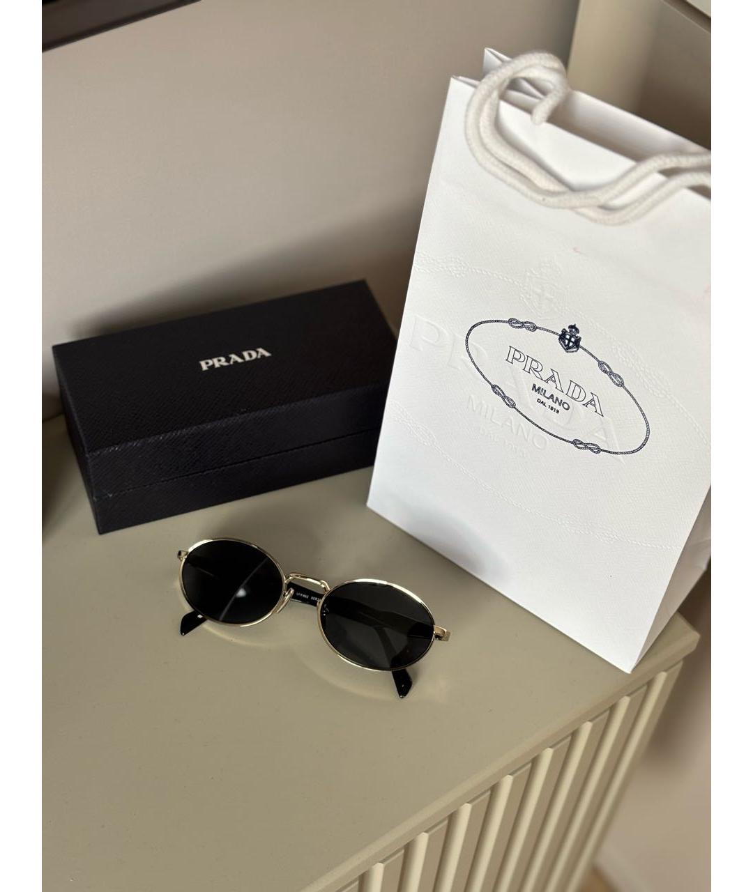 PRADA Черные металлические солнцезащитные очки, фото 2