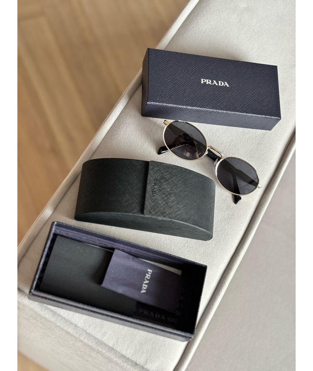 PRADA Черные металлические солнцезащитные очки, фото 4