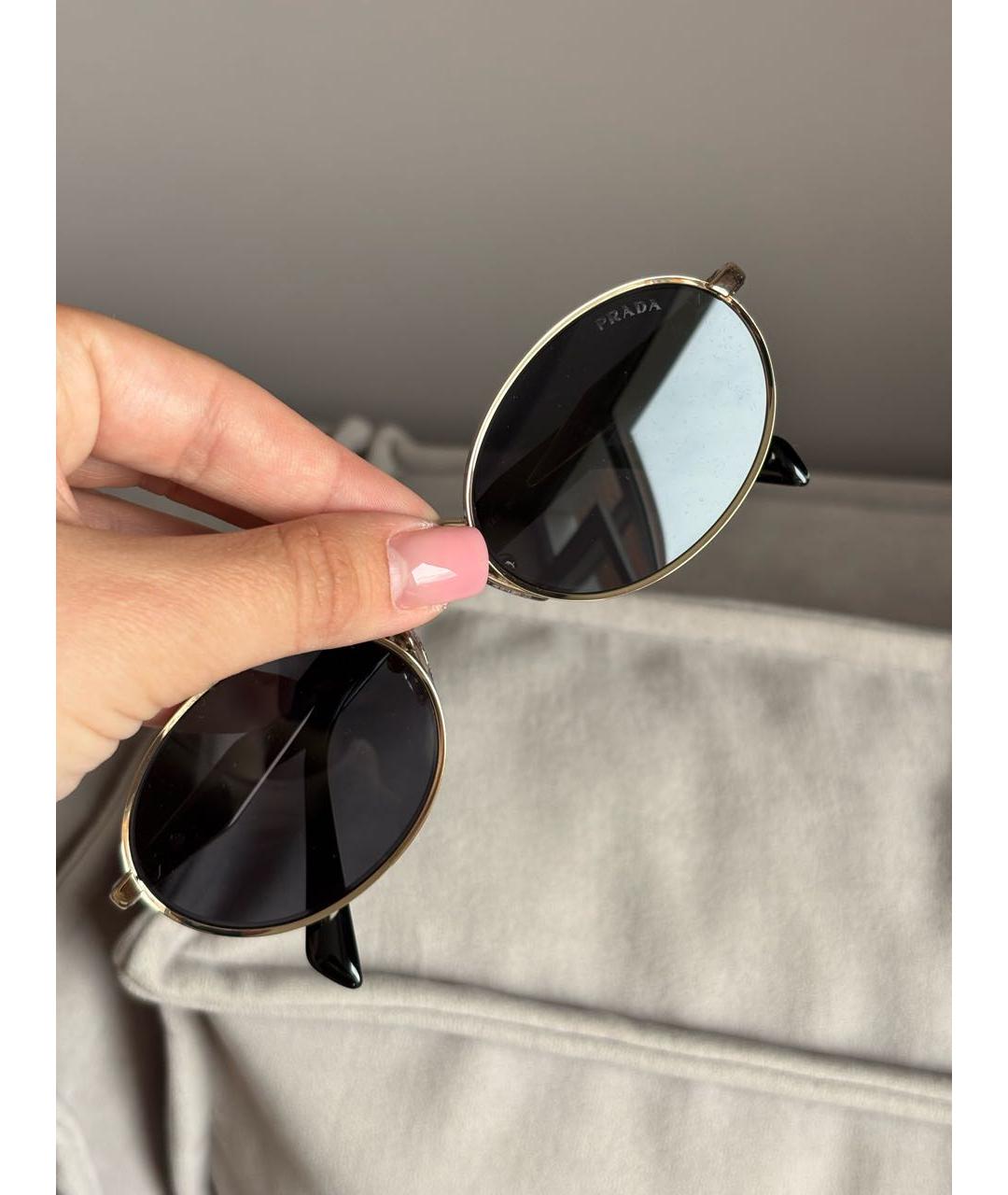 PRADA Черные металлические солнцезащитные очки, фото 5