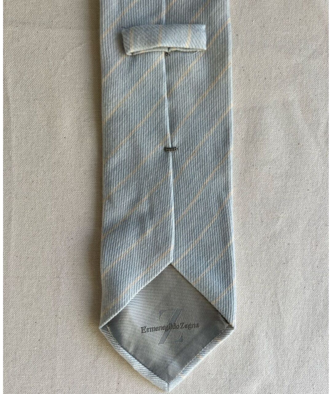 ERMENEGILDO ZEGNA Голубой шерстяной галстук, фото 3