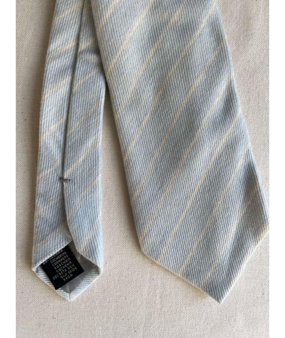 ERMENEGILDO ZEGNA Голубой шерстяной галстук, фото 2
