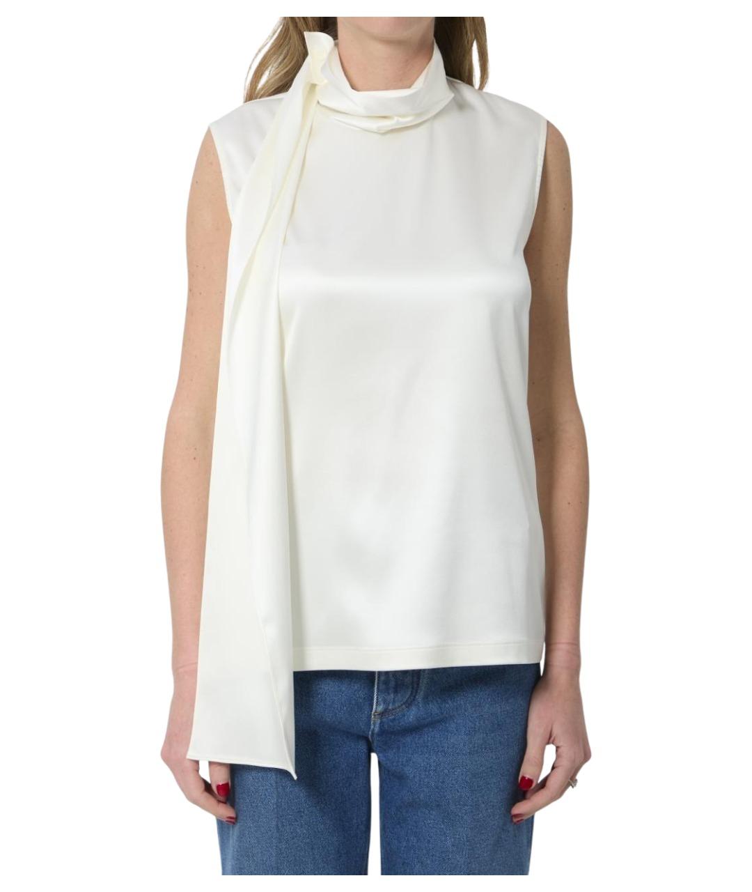 BOTTEGA VENETA Белая шелковая блузы, фото 1