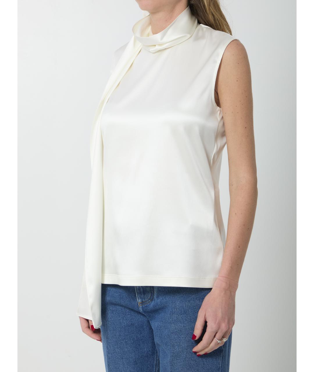 BOTTEGA VENETA Белая шелковая блузы, фото 2