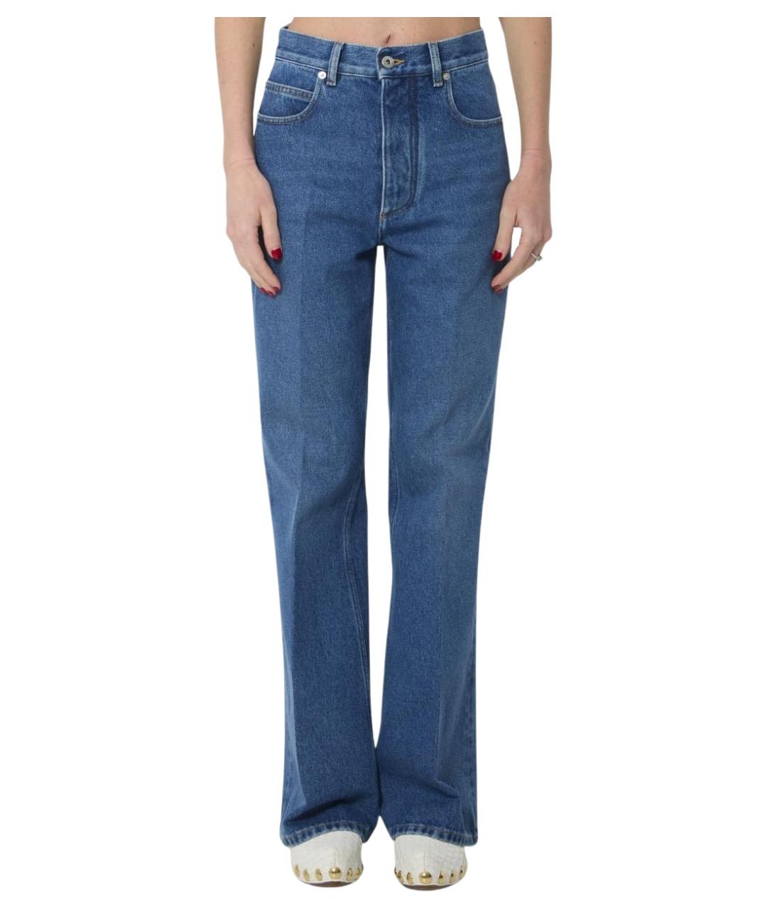 BOTTEGA VENETA Синие хлопковые джинсы клеш, фото 1