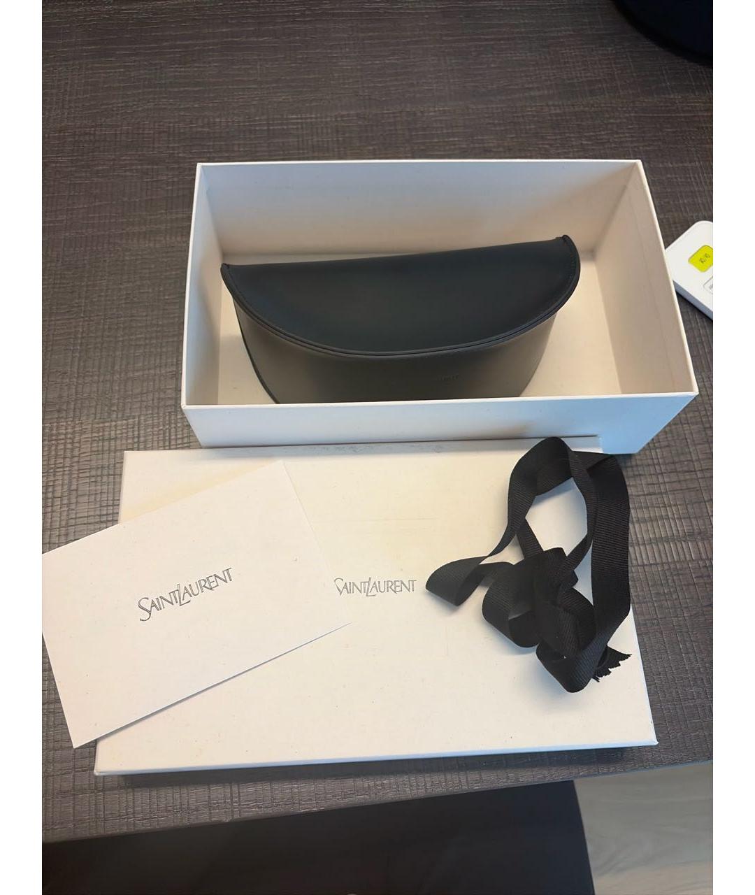 SAINT LAURENT Черные пластиковые солнцезащитные очки, фото 4