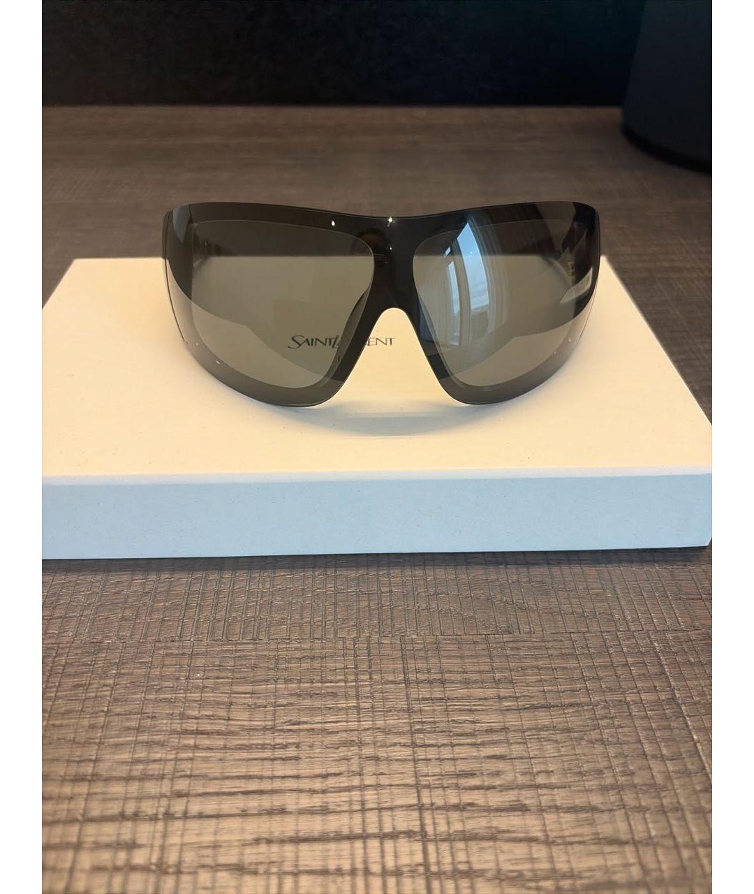 SAINT LAURENT Черные пластиковые солнцезащитные очки, фото 5