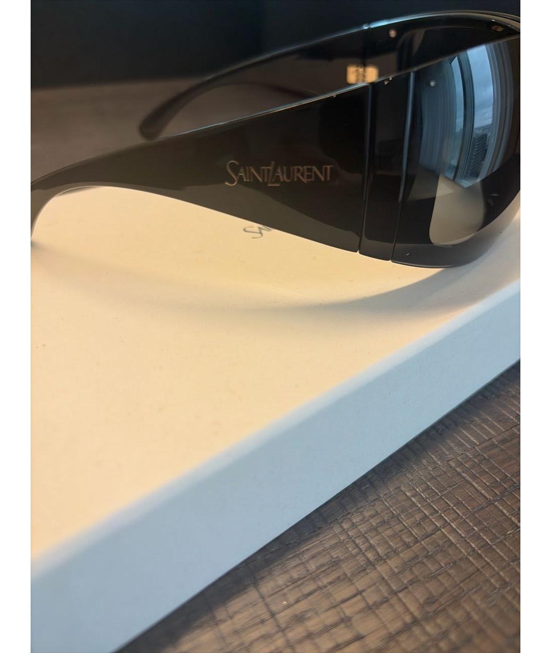 SAINT LAURENT Черные пластиковые солнцезащитные очки, фото 3