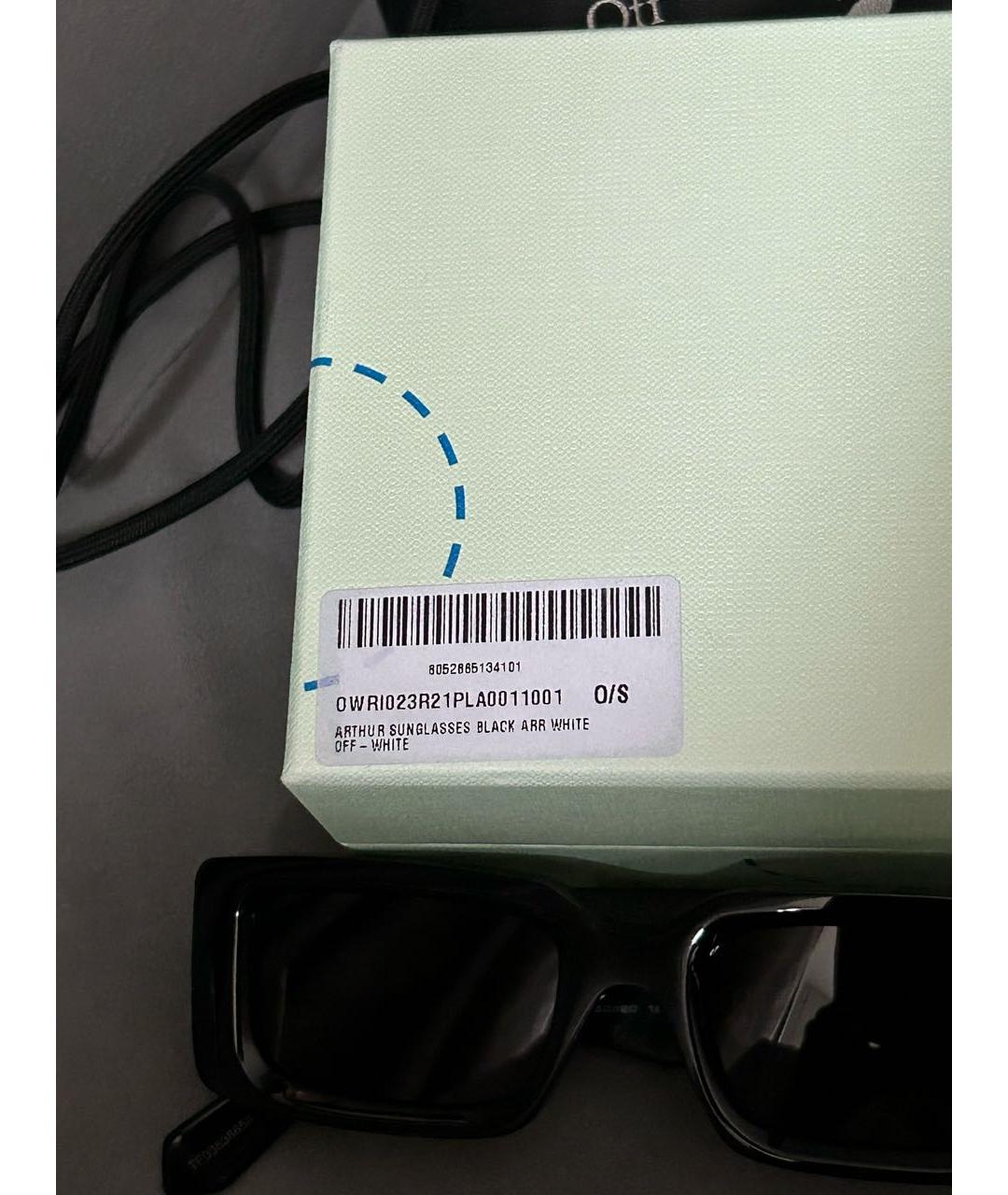 OFF-WHITE Черные пластиковые солнцезащитные очки, фото 7