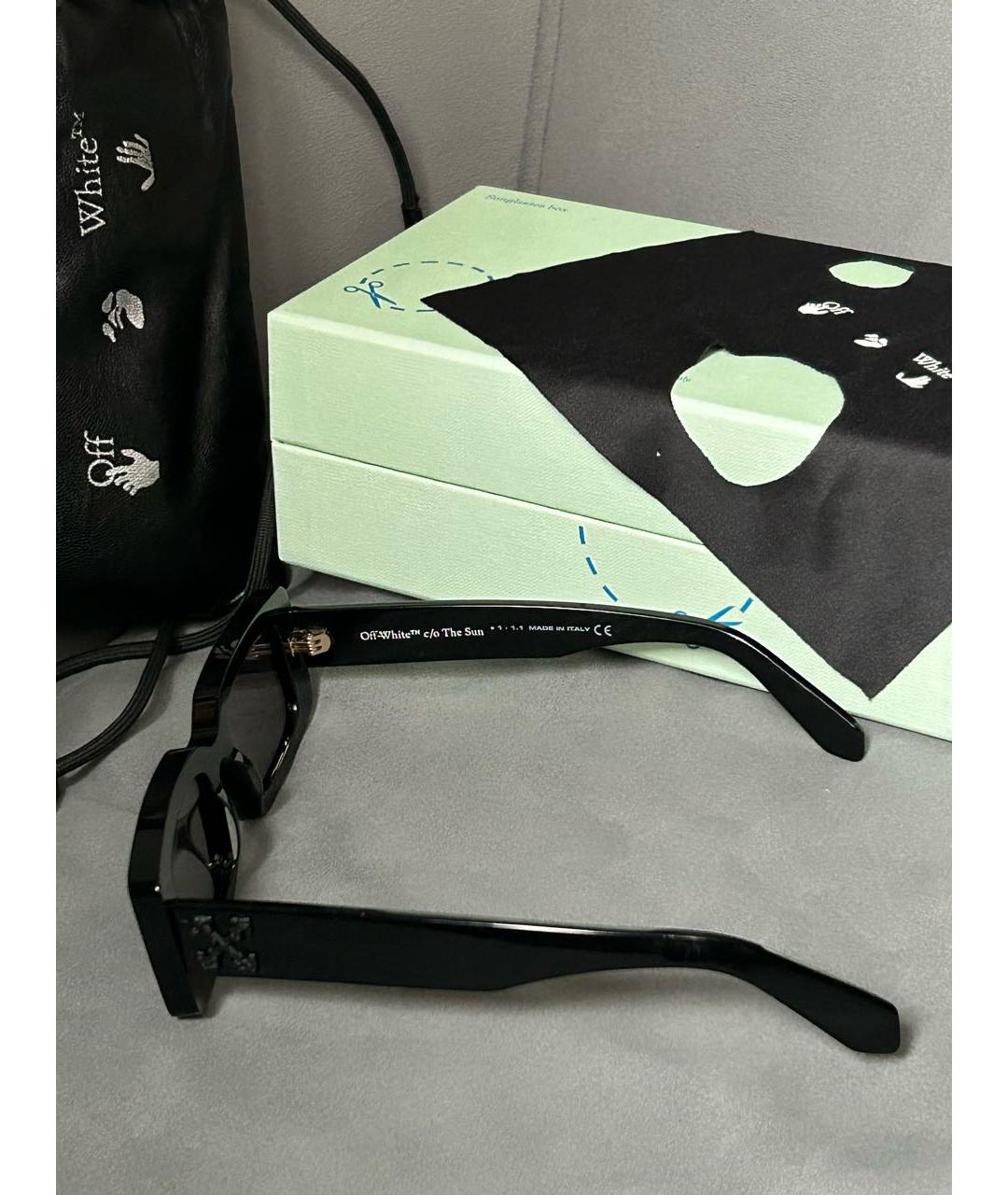 OFF-WHITE Черные пластиковые солнцезащитные очки, фото 2