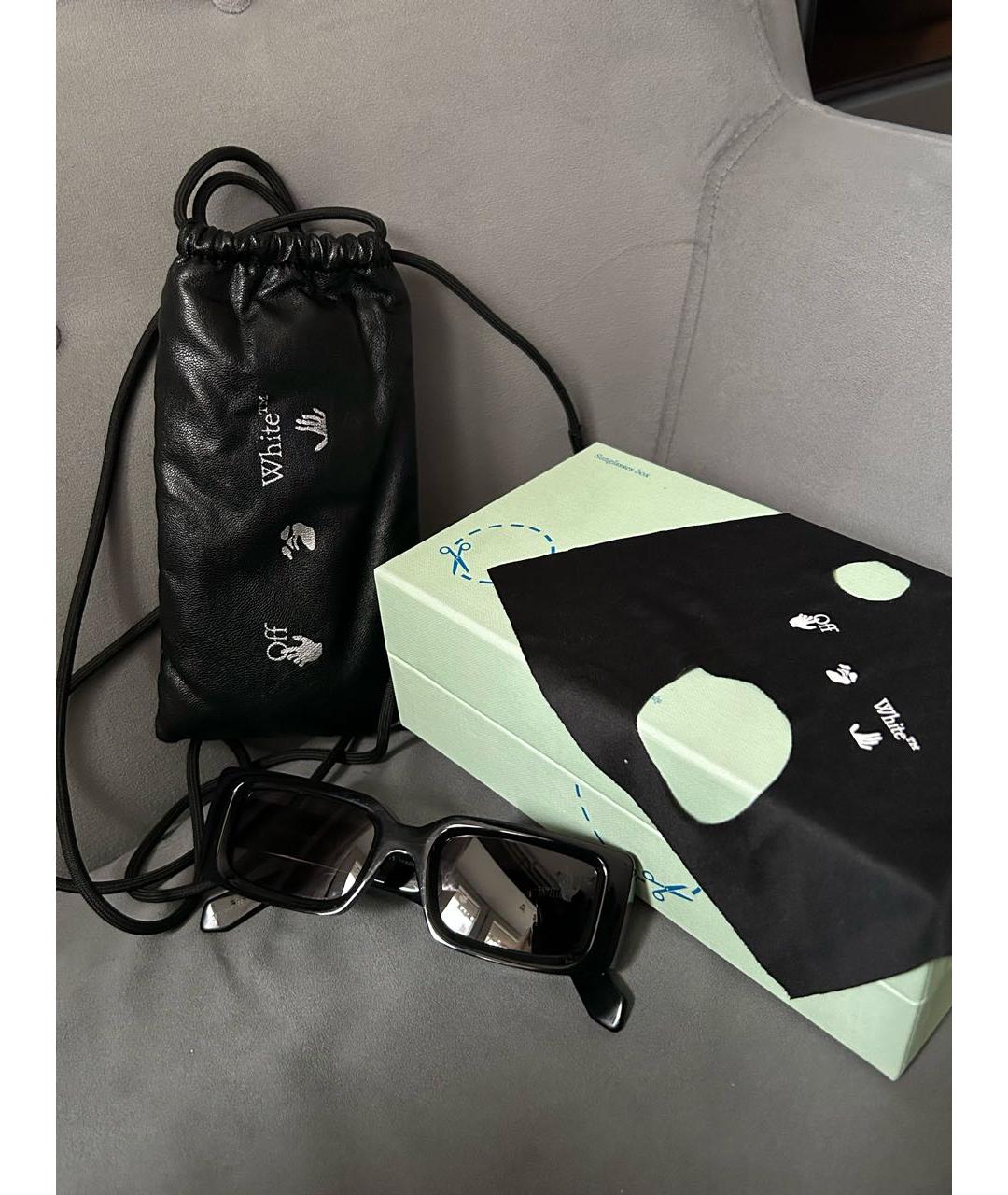 OFF-WHITE Черные пластиковые солнцезащитные очки, фото 8