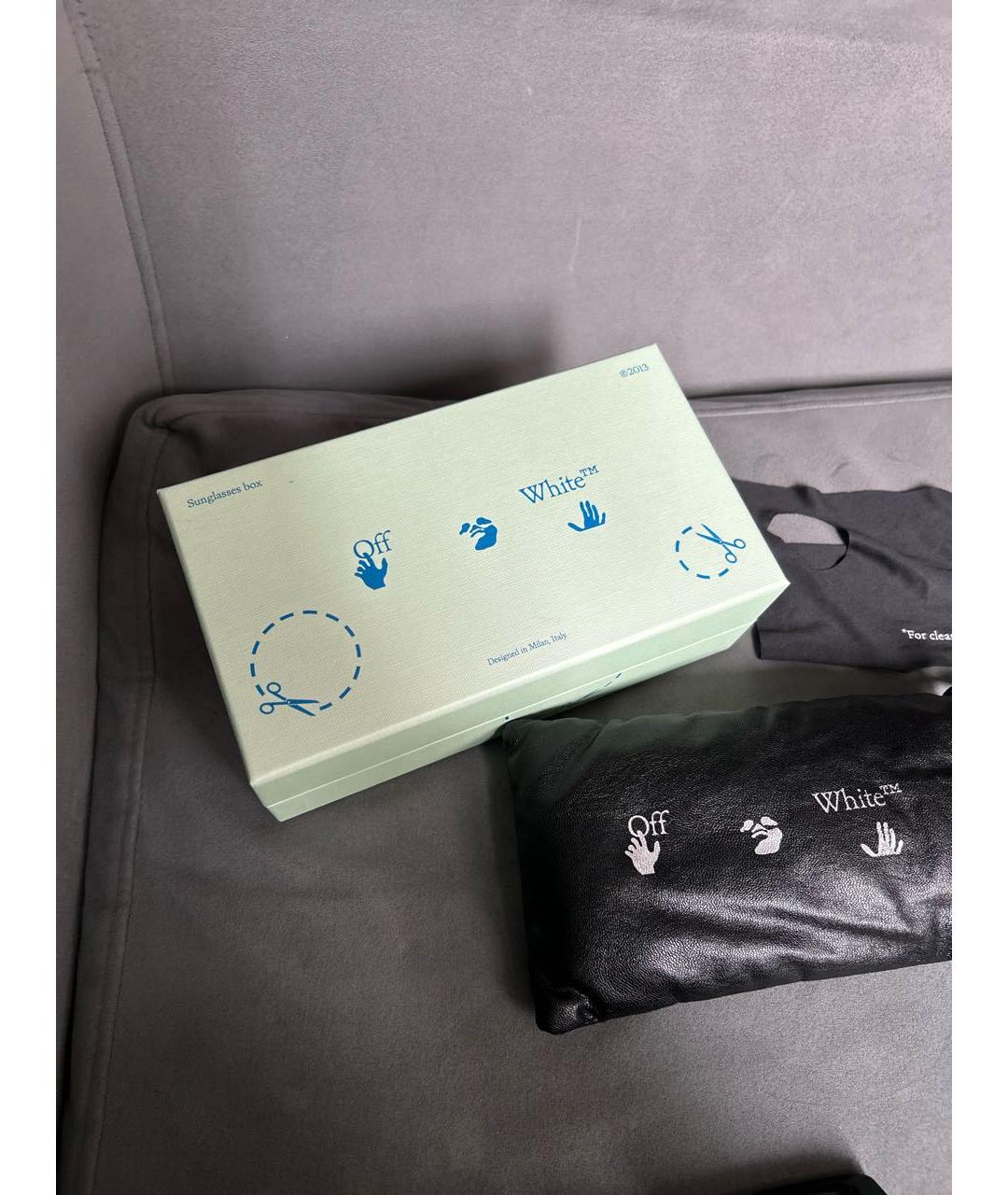 OFF-WHITE Черные пластиковые солнцезащитные очки, фото 4