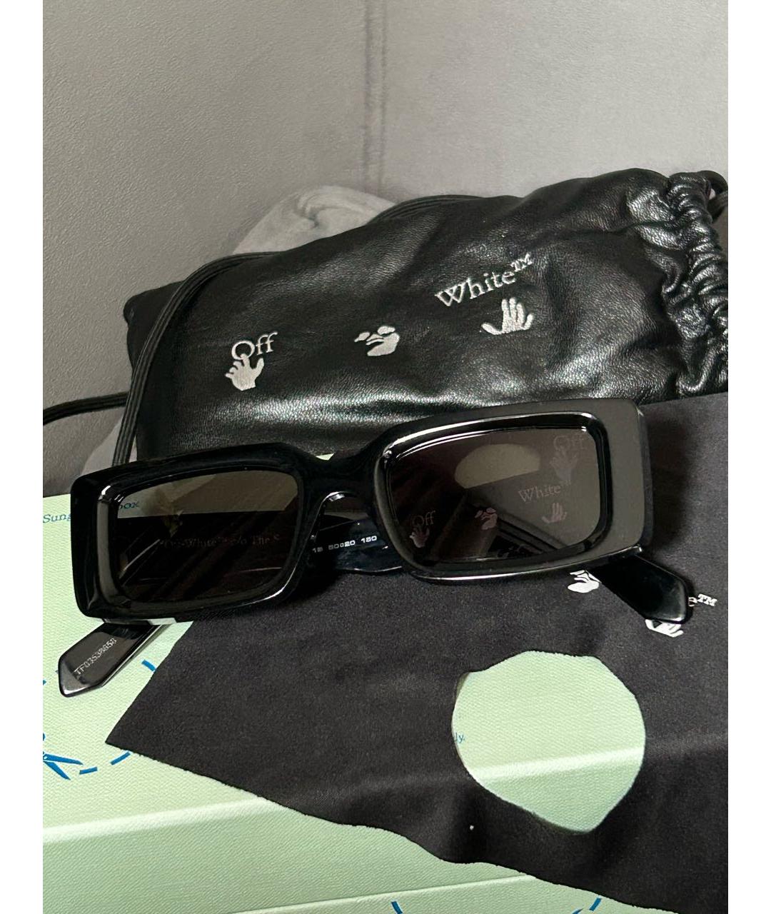 OFF-WHITE Черные пластиковые солнцезащитные очки, фото 9