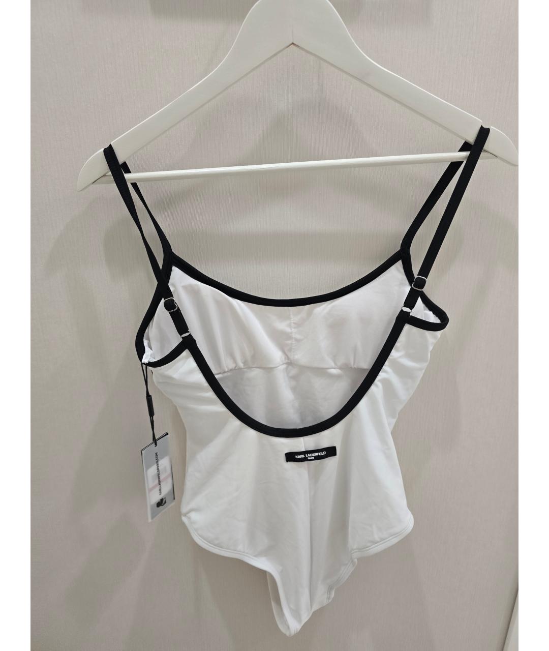 KARL LAGERFELD Белый полиэстеровый купальник, фото 4
