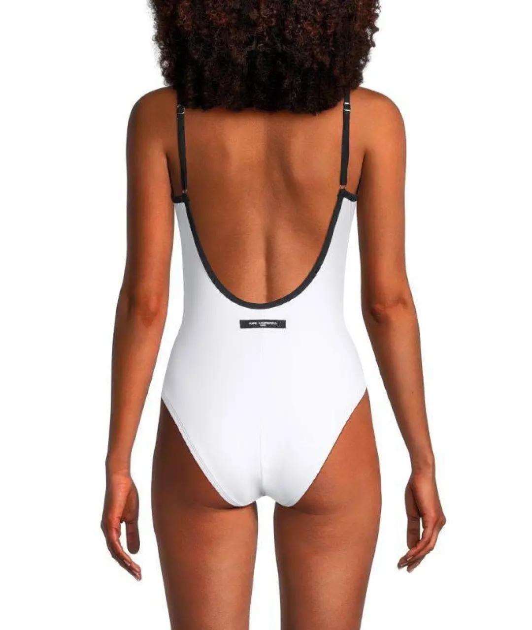 KARL LAGERFELD Белый полиэстеровый купальник, фото 5