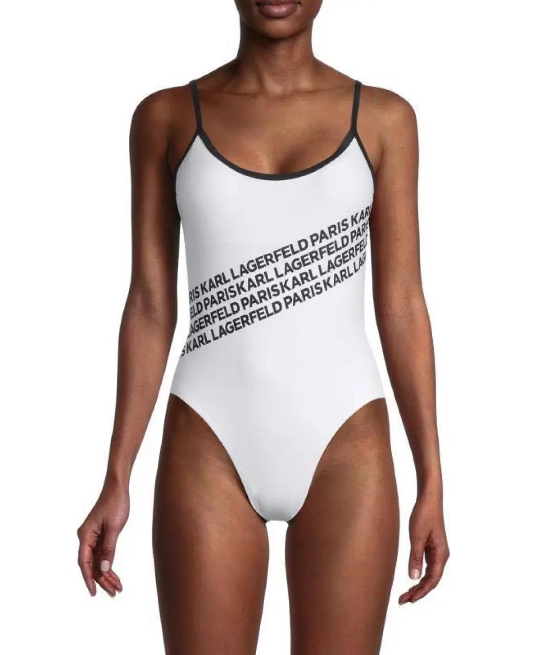 KARL LAGERFELD Белый полиэстеровый купальник, фото 2