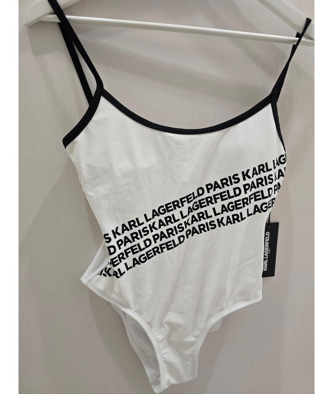 KARL LAGERFELD Белый полиэстеровый купальник, фото 6