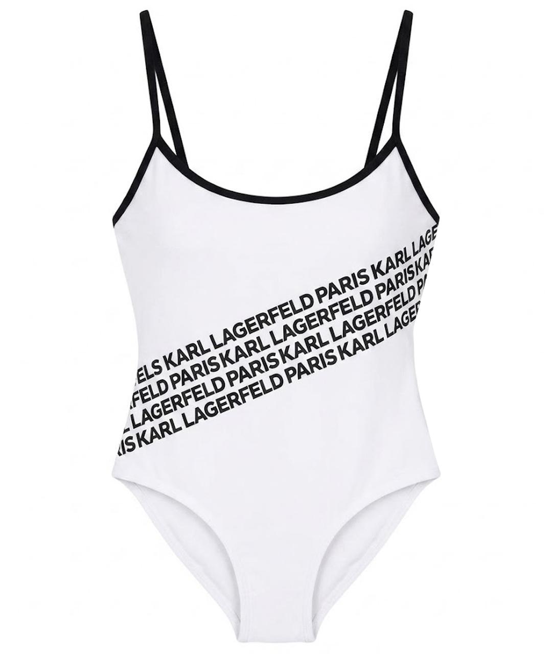 KARL LAGERFELD Белый полиэстеровый купальник, фото 1