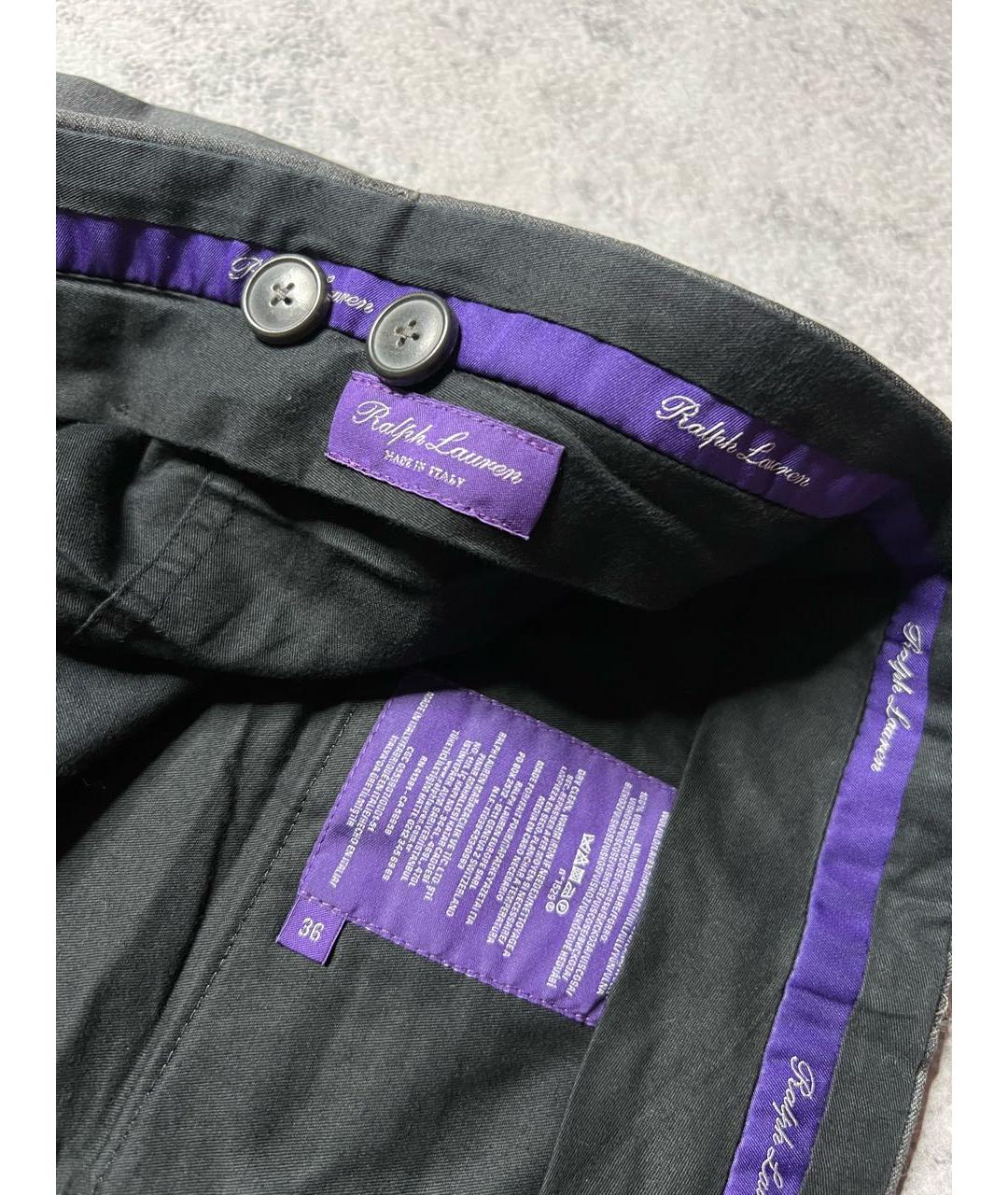 RALPH LAUREN PURPLE LABEL Серые шерстяные классические брюки, фото 5