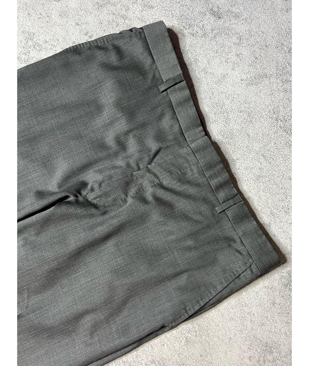 RALPH LAUREN PURPLE LABEL Серые шерстяные классические брюки, фото 2