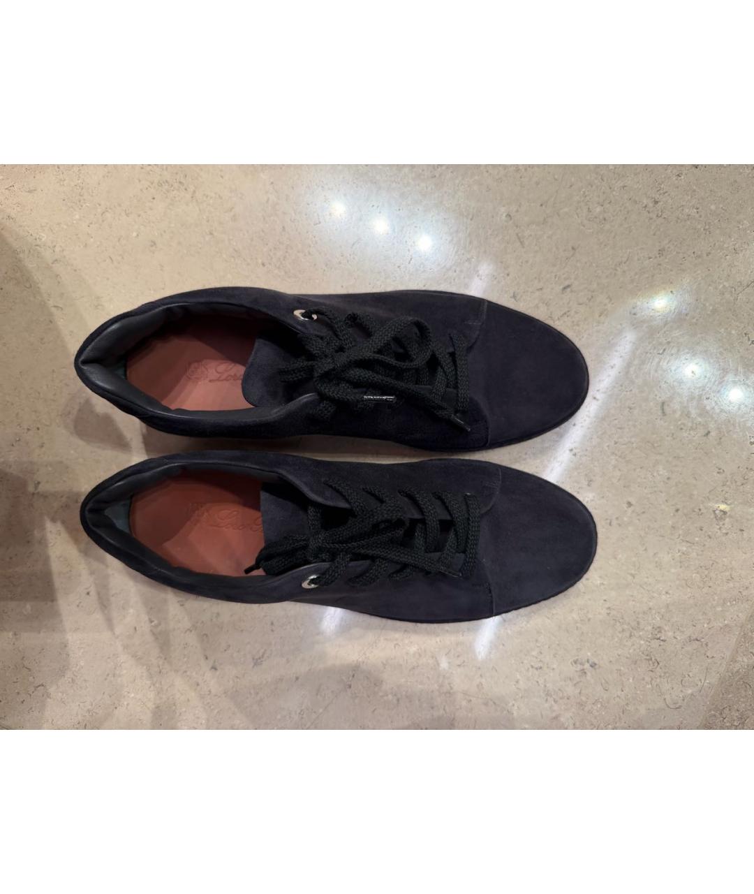 LORO PIANA Черные замшевые кеды, фото 2