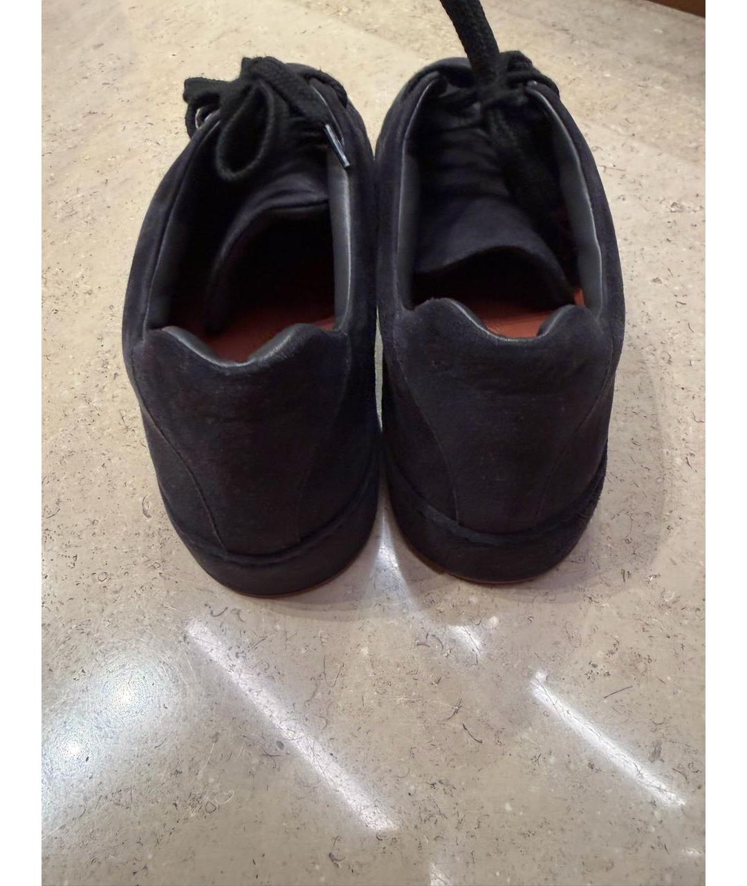 LORO PIANA Черные замшевые кеды, фото 3