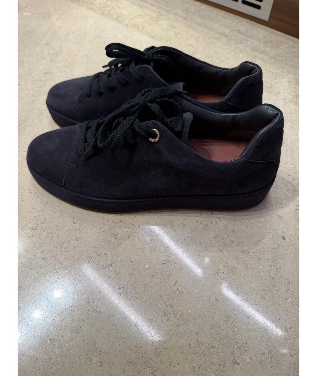 LORO PIANA Черные замшевые кеды, фото 6