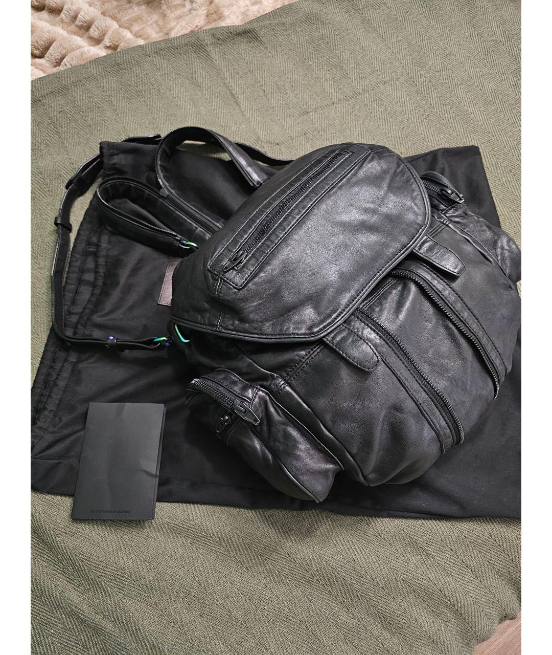 ALEXANDER WANG Черный кожаный рюкзак, фото 2