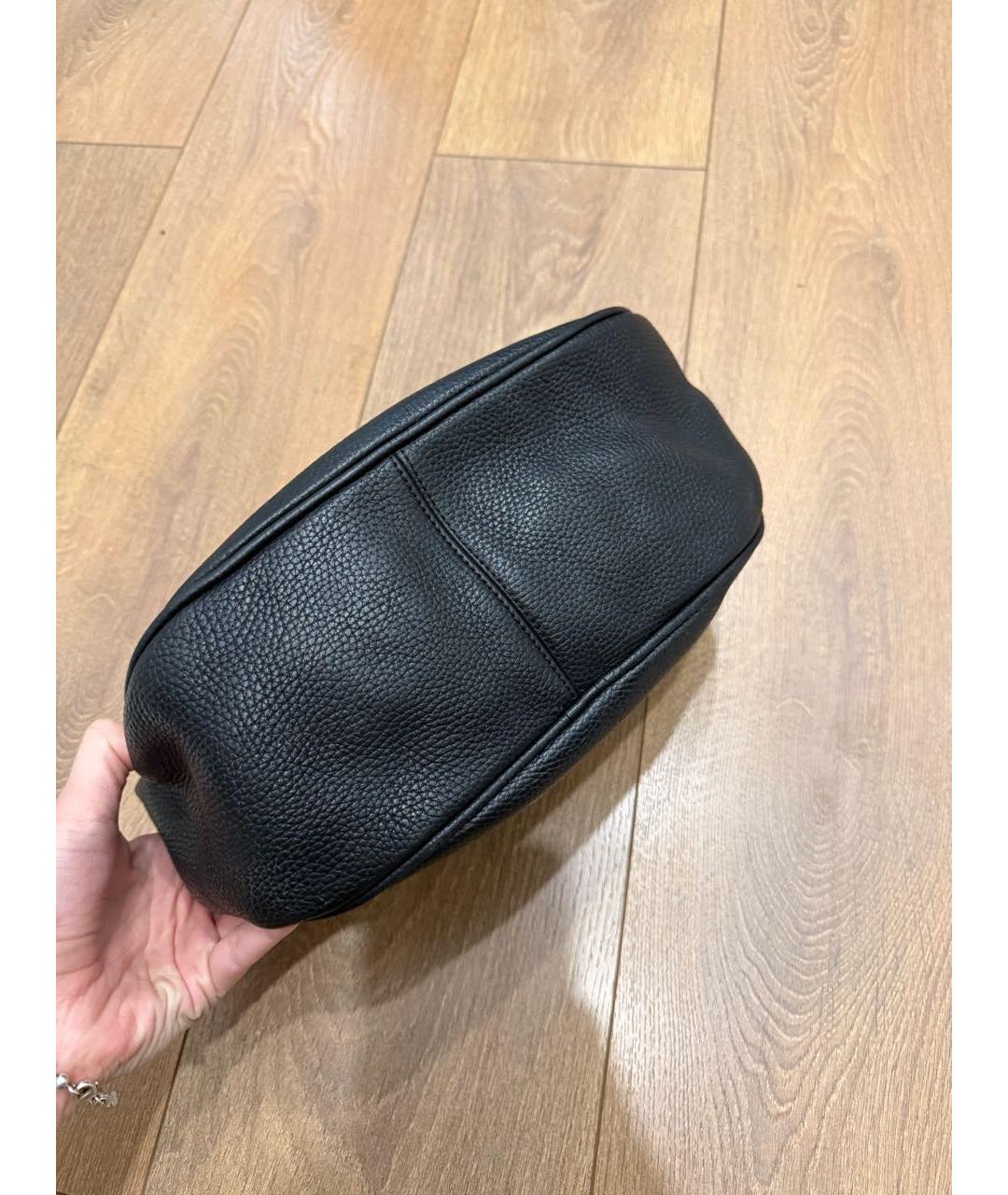 BY FAR Черная кожаная сумка с короткими ручками, фото 3