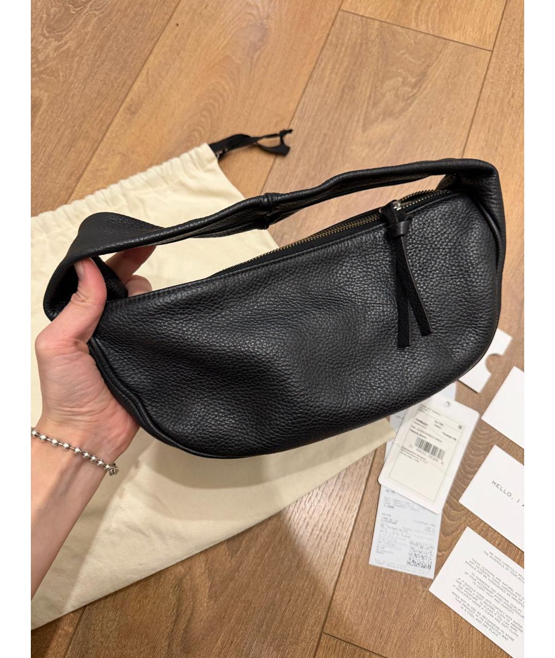 BY FAR Черная кожаная сумка с короткими ручками, фото 2