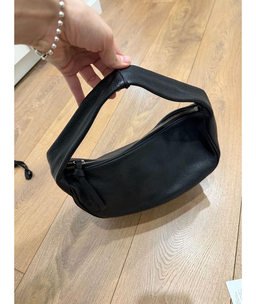 BY FAR Черная кожаная сумка с короткими ручками, фото 7