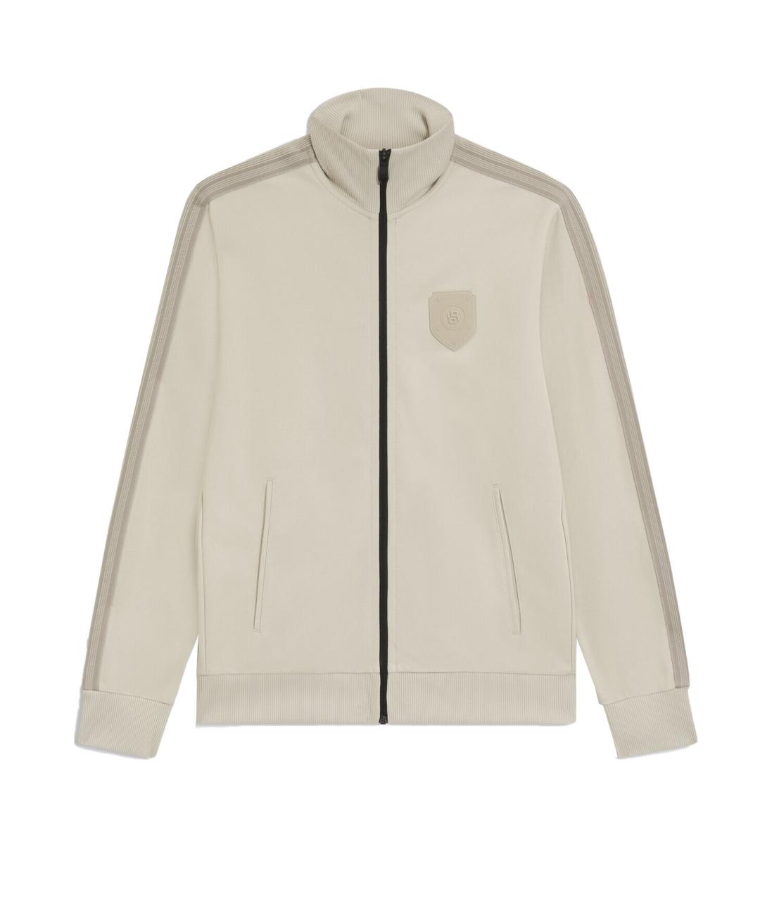 HUGO BOSS Бежевая хлопко-эластановая спортивная куртка, фото 1