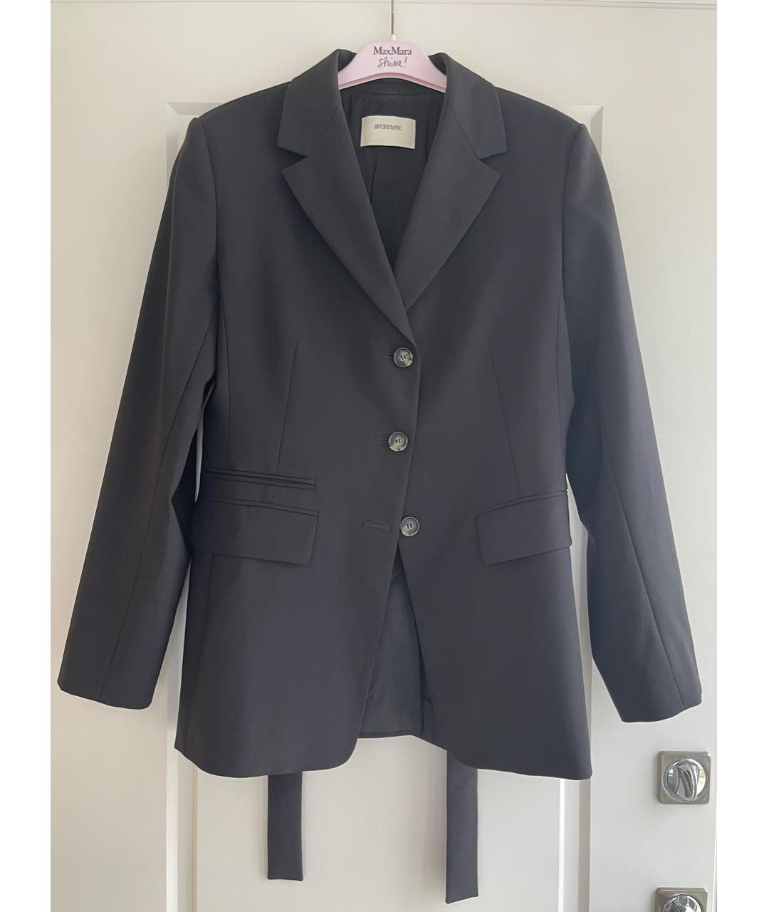 SPORTMAX Черный шерстяной жакет/пиджак, фото 7