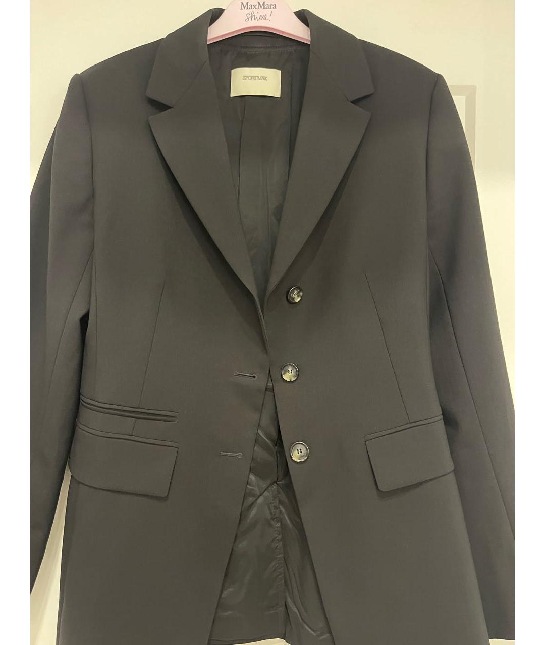 SPORTMAX Черный шерстяной жакет/пиджак, фото 5