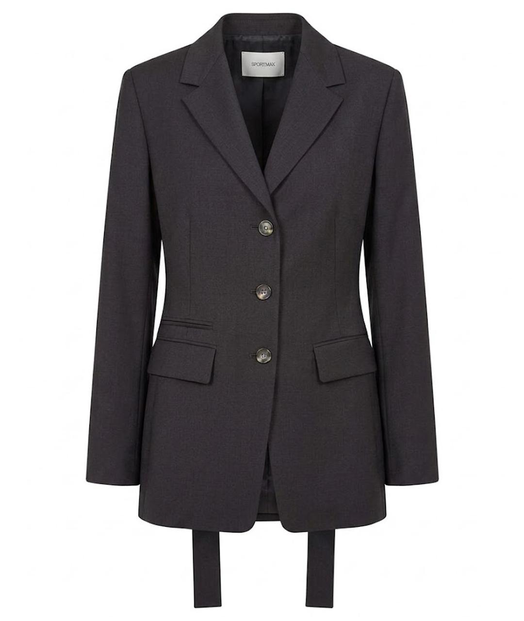 SPORTMAX Черный шерстяной жакет/пиджак, фото 1