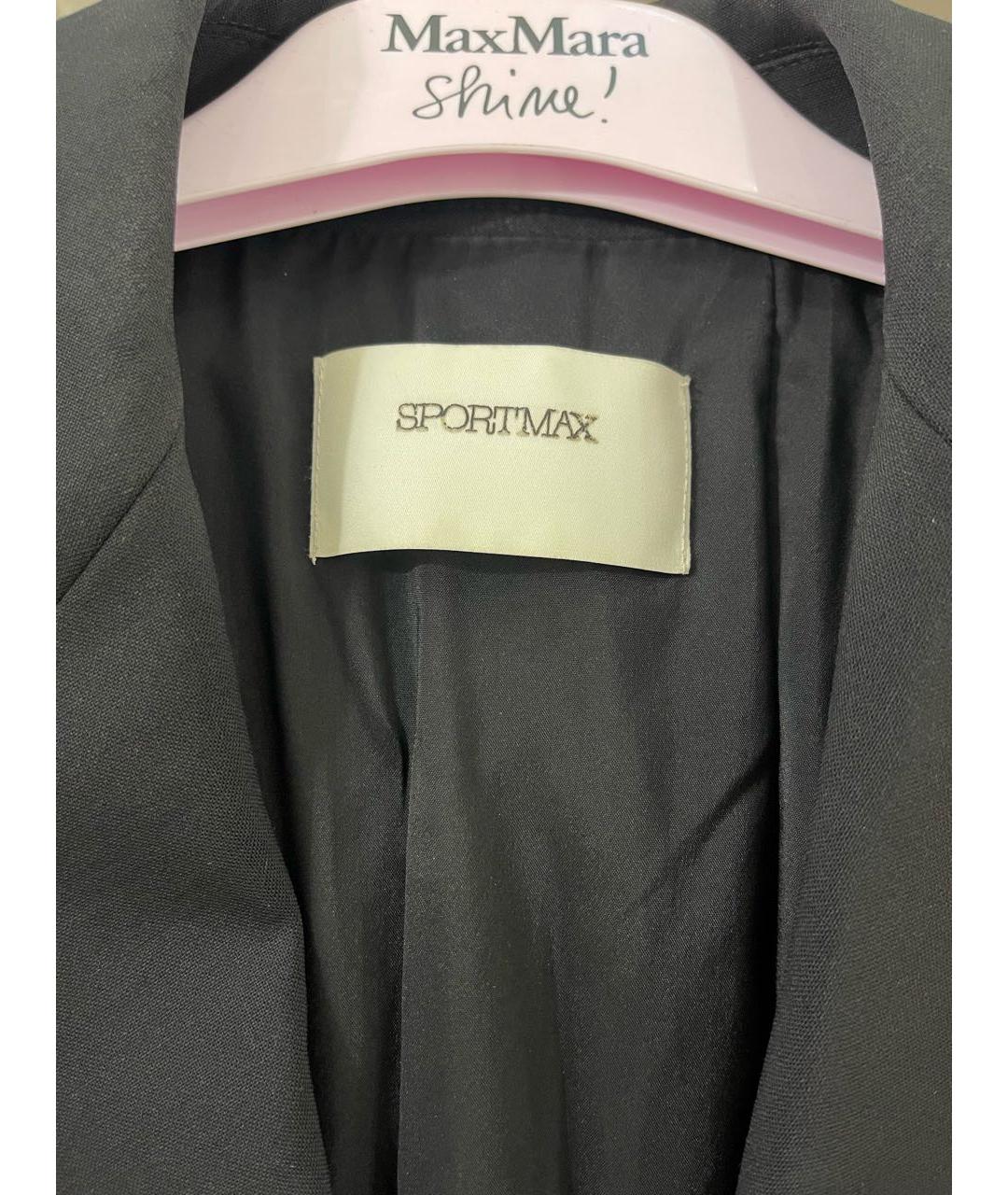 SPORTMAX Черный шерстяной жакет/пиджак, фото 3