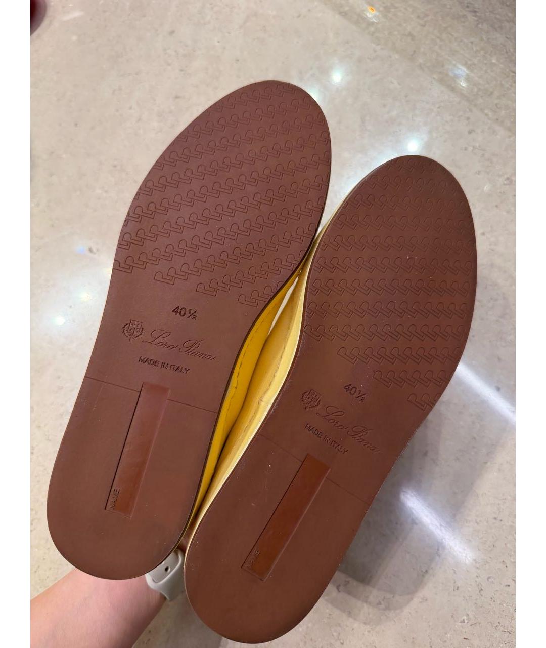 LORO PIANA Желтые замшевые кеды, фото 6