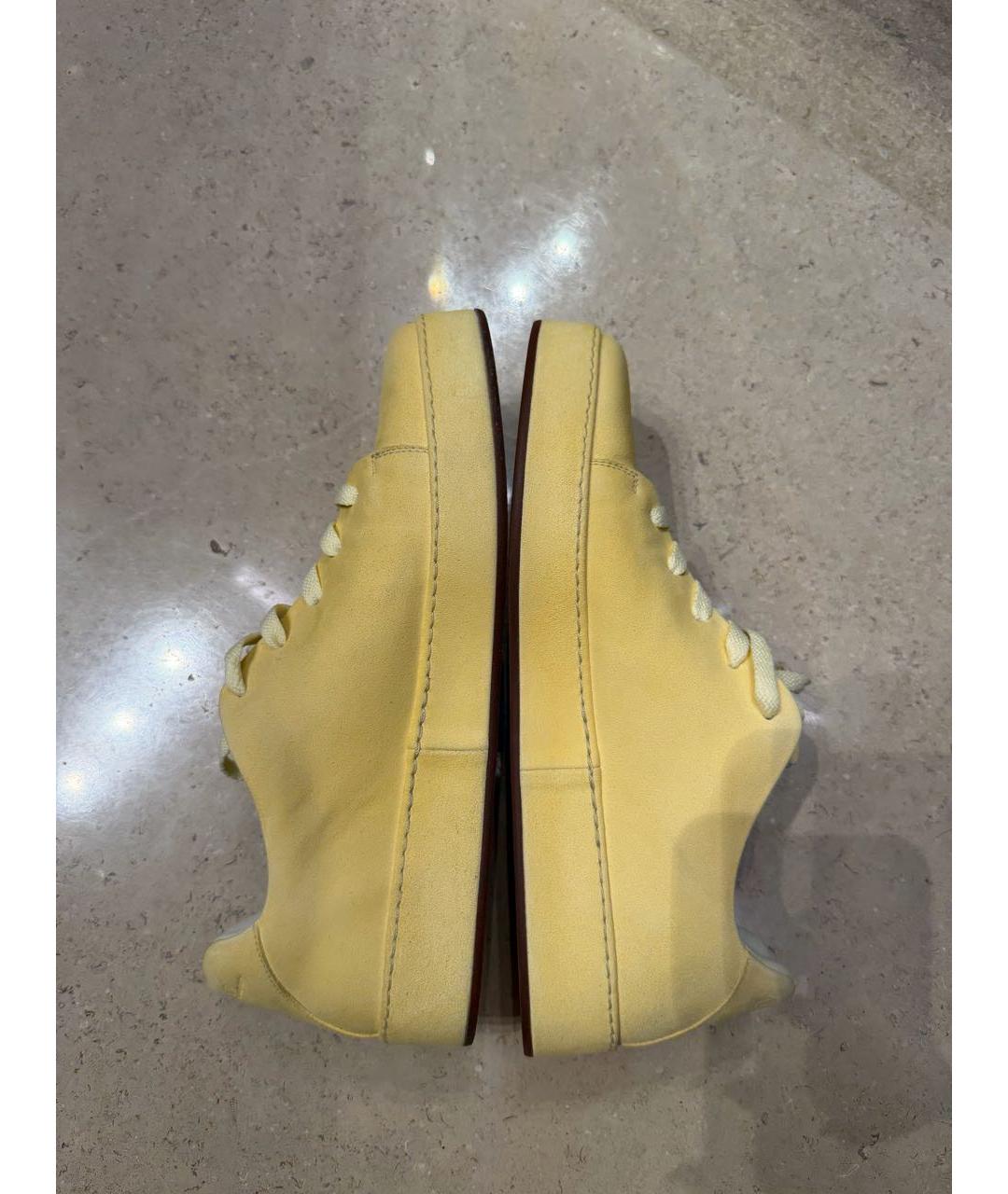LORO PIANA Желтые замшевые кеды, фото 4