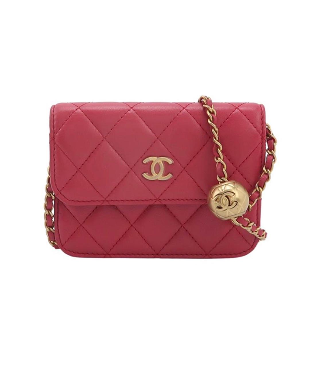 CHANEL Розовая кожаная сумка через плечо, фото 9