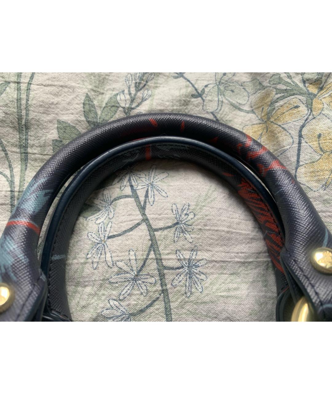 VIVIENNE WESTWOOD Темно-синяя кожаная сумка с короткими ручками, фото 4