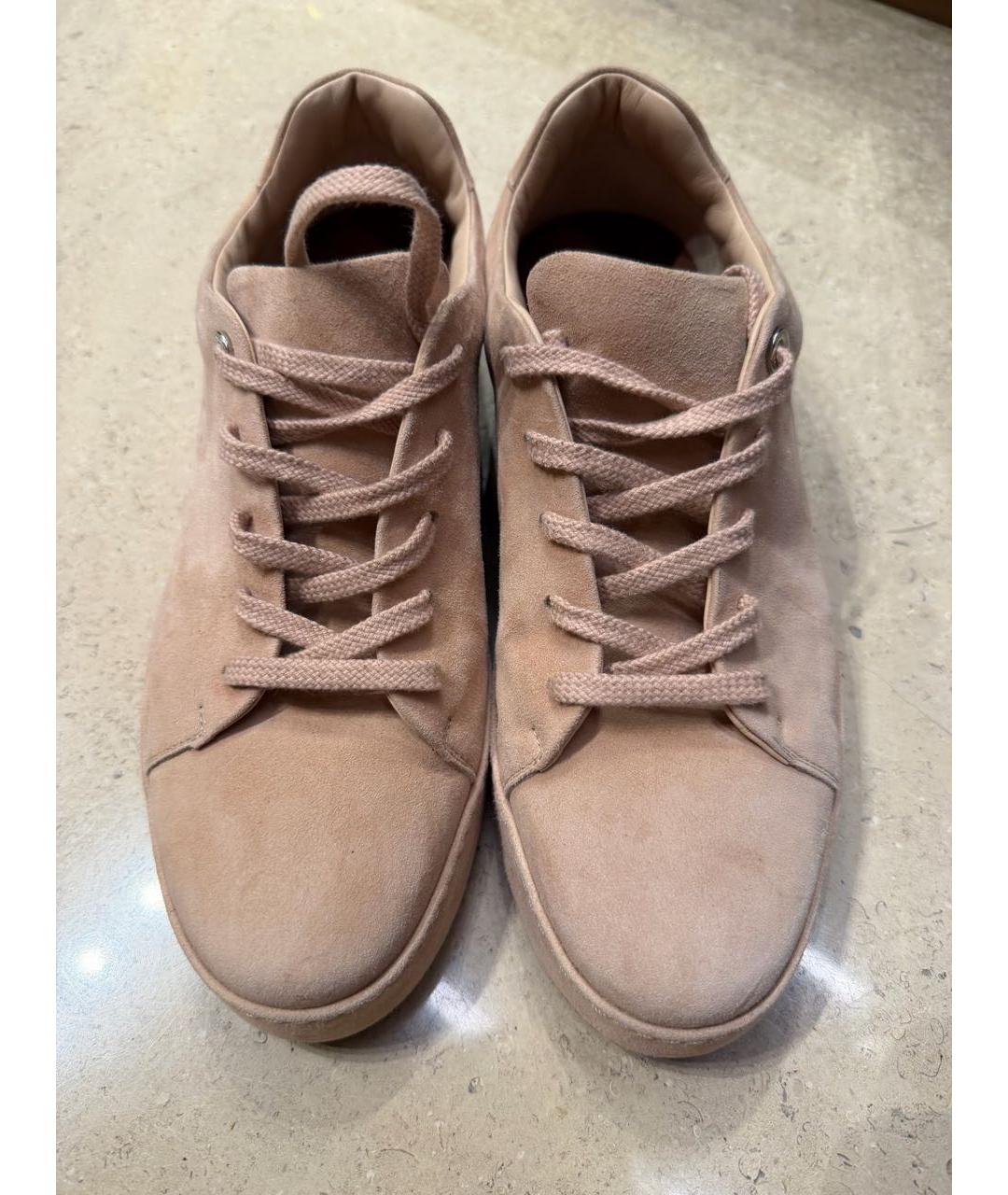 LORO PIANA Розовые замшевые кеды, фото 2