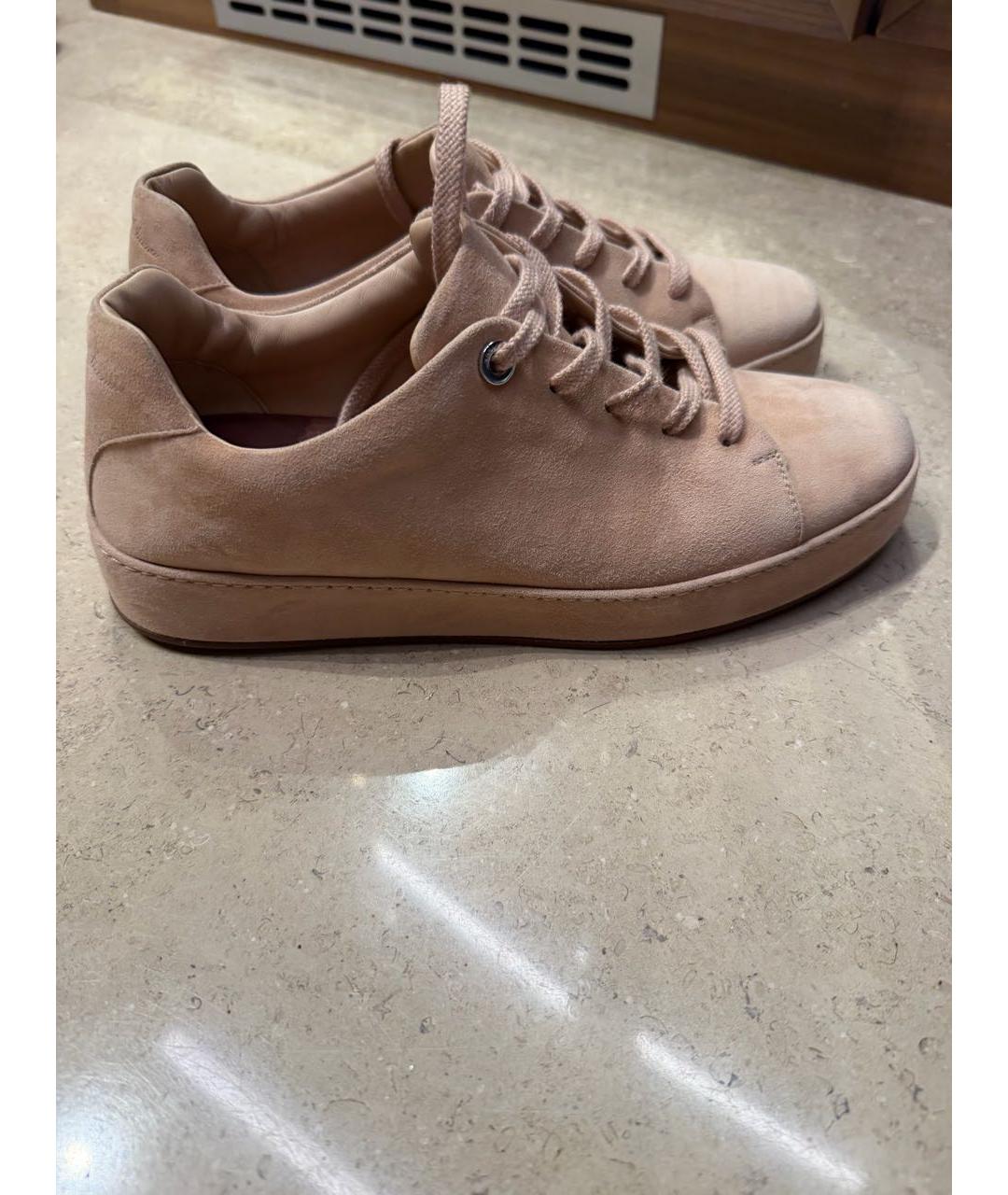 LORO PIANA Розовые замшевые кеды, фото 5