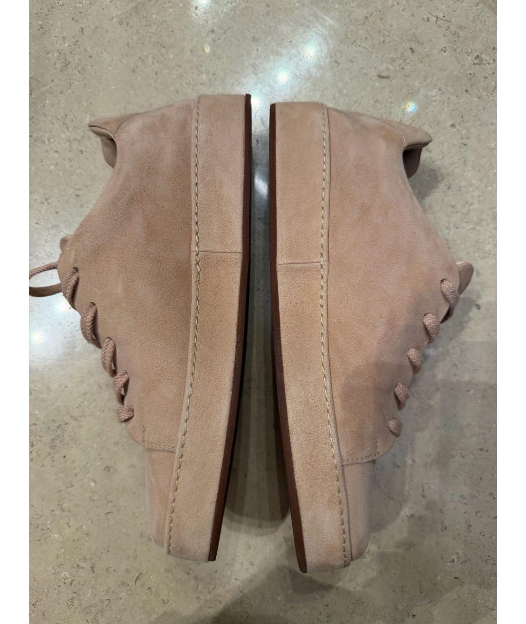 LORO PIANA Розовые замшевые кеды, фото 3