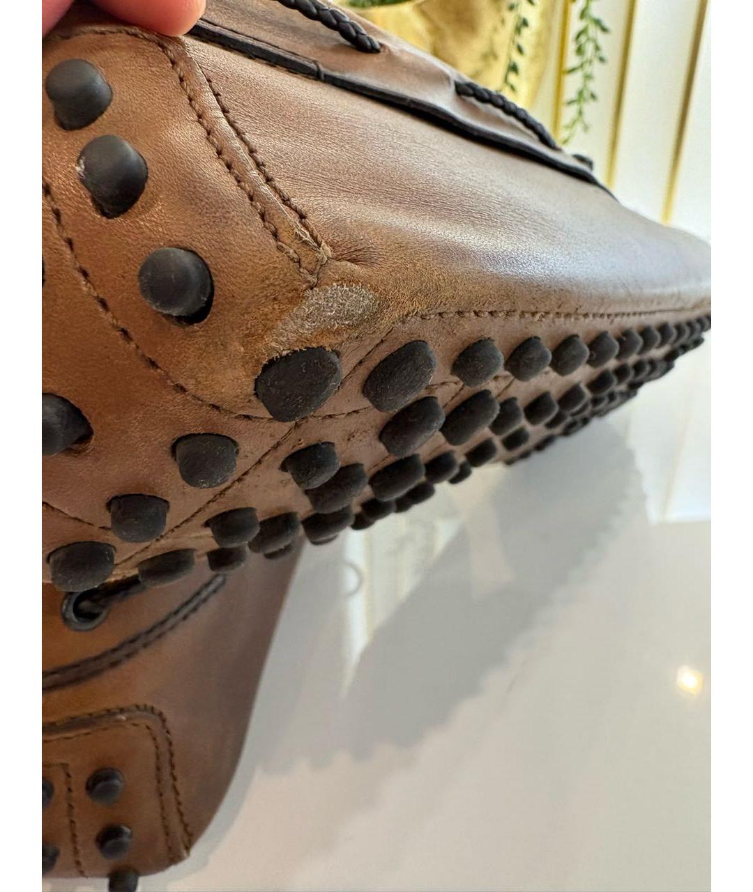 TOD'S Коричневые кожаные мокасины, фото 7