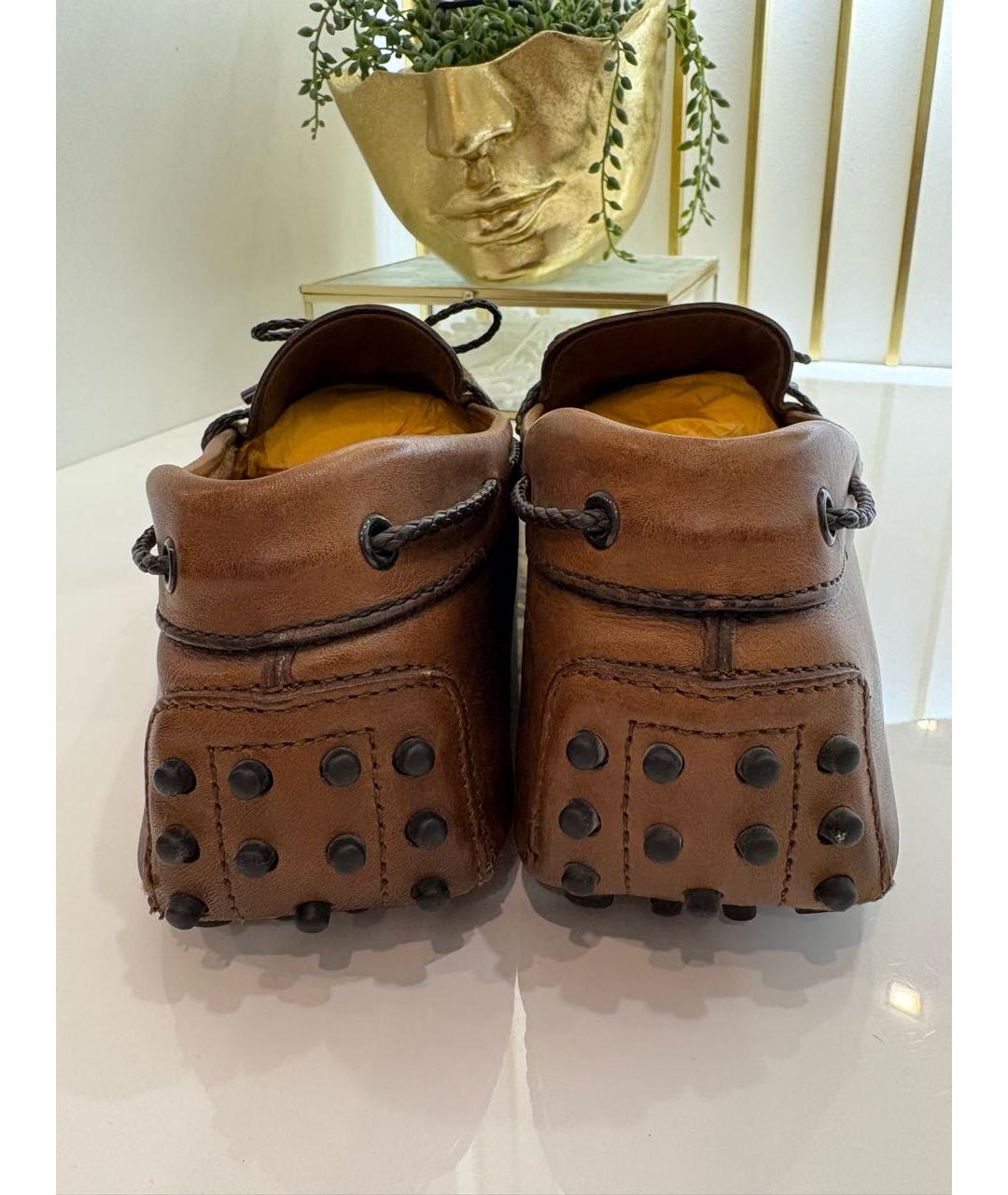 TOD'S Коричневые кожаные мокасины, фото 4