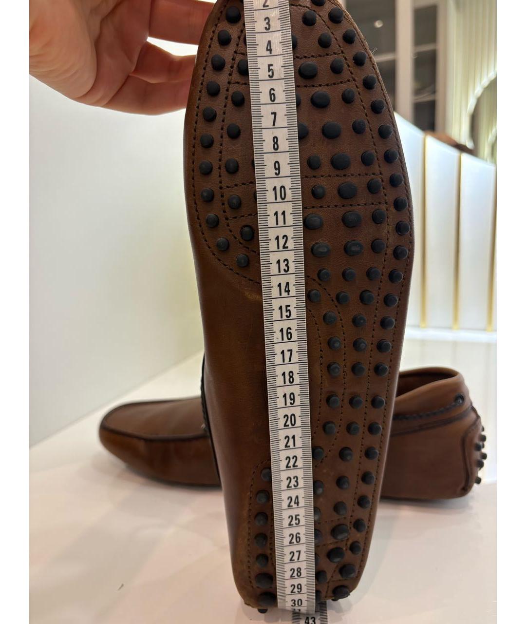 TOD'S Коричневые кожаные мокасины, фото 5