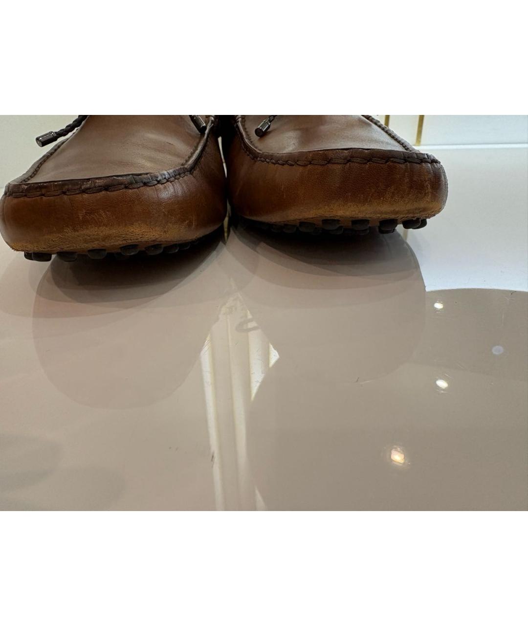 TOD'S Коричневые кожаные мокасины, фото 2