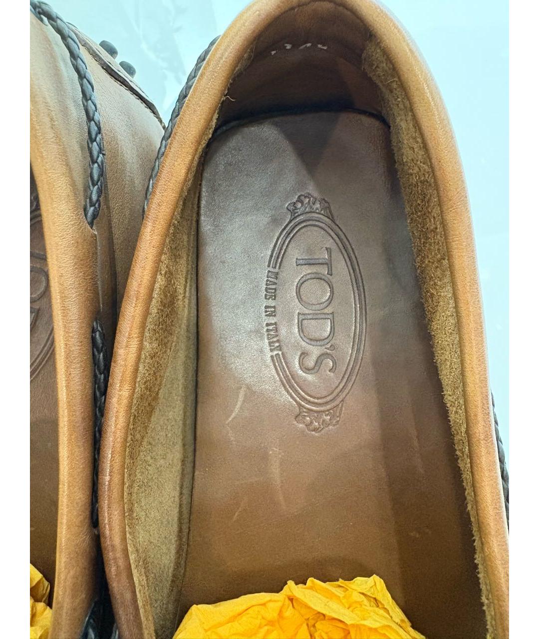 TOD'S Коричневые кожаные мокасины, фото 6