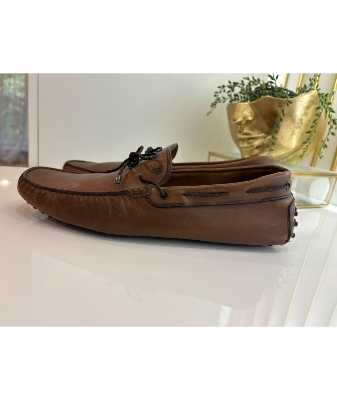 TOD'S Коричневые кожаные мокасины, фото 8