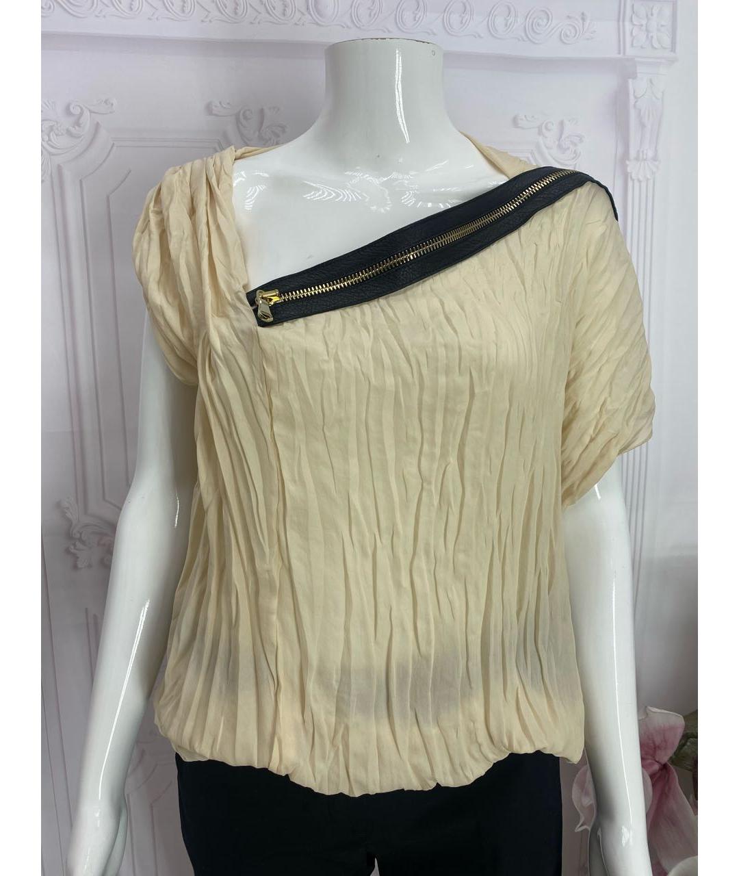 NUDE Бежевая полиэстеровая блузы, фото 5